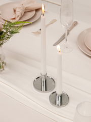 Silver Maya Metal Candle Holder - Medium Pack of 1