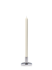 Ivory 40cm Dinner Candles with Medium Silver Maya Metal Holders - Set of 12 Pack of 12