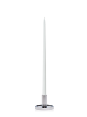 White 45cm Taper Candles with Medium Silver Maya Metal Holders - Set of 6 Pack of 6