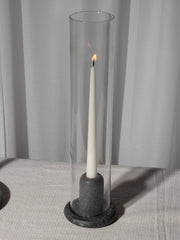Midnight Black Sienna Marble Candle Holder - Small Pack of 1