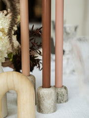 Beige Sienna Marble Candle Holder - Large Pack of 1