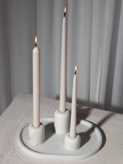 White Sienna Marble Candle Holder - Large Pack of 1