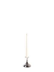 Ivory 31cm LED Taper Candles with Small Antique Silver Juliette Candle Holders - Set of 6