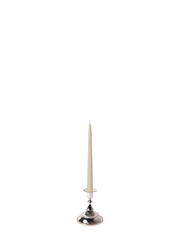 Sandstone 25cm Taper Candles with Small Antique Silver Juliette Candle Holders - Set of 12 Pack of 12