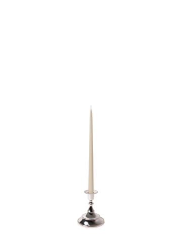 Sandstone 35cm Taper Candles with Small Antique Silver Juliette Candle Holders - Set of 12 Pack of 12