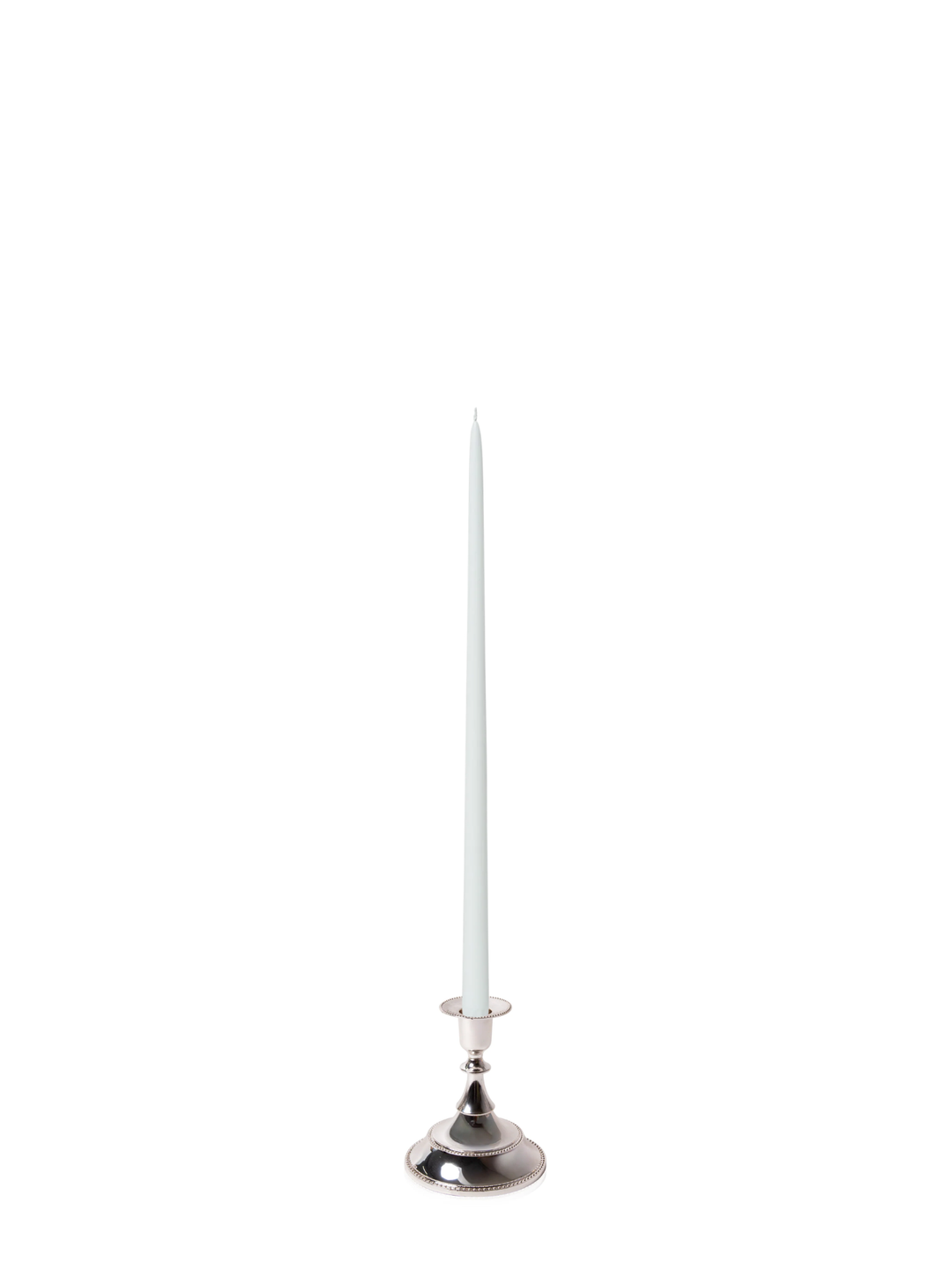 Ivory 45cm Taper Candles with Small Antique Silver Juliette Candle Holders - Set of 6 Pack of 6