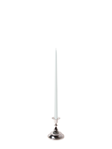Ivory 45cm Taper Candles with Small Antique Silver Juliette Candle Holders - Set of 6 Pack of 6