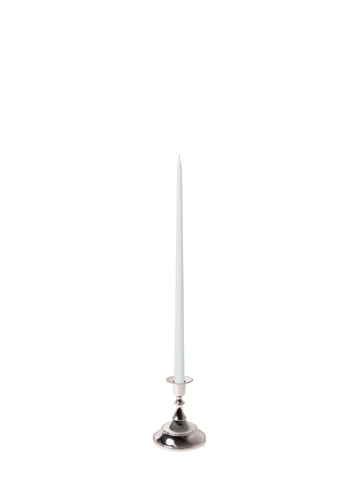 Ivory 45cm Taper Candles with Small Antique Silver Juliette Candle Holders - Set of 6 Pack of 6
