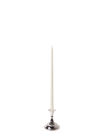 Ivory 45cm Taper Candles with Small Antique Silver Juliette Candle Holders - Set of 6