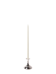 Ivory 45cm Taper Candles with Small Antique Silver Juliette Candle Holders - Set of 6