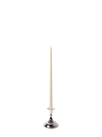 Sandstone 45cm Taper Candles with Small Antique Silver Juliette Candle Holders - Set of 6 Pack of 6