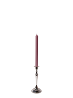 Burgundy 30cm Dinner Candles with Medium Antique Silver Juliette Candle Holders - Set of 12