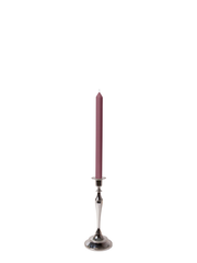 Burgundy 30cm Dinner Candles with Medium Antique Silver Juliette Candle Holders - Set of 12 Pack of 12