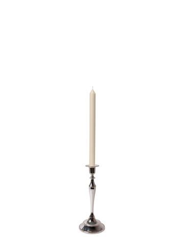 Sandstone 30cm Dinner Candles with Medium Antique Silver Juliette Candle Holders - Set of 12 Pack of 12
