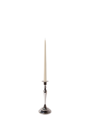 Sandstone 35cm Taper Candles with Medium Antique Silver Juliette Candle Holders - Set of 12 Pack of 12