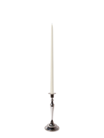 Ivory 45cm Taper Candles with Medium Antique Silver Juliette Candle Holders - Set of 6