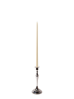 Sandstone 45cm Taper Candles with Medium Antique Silver Juliette Candle Holders - Set of 6