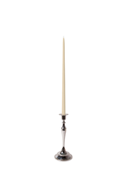 Sandstone 45cm Taper Candles with Medium Antique Silver Juliette Candle Holders - Set of 6 Pack of 6