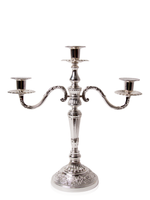 Penelope Antique Silver 3-Arm Candelabra