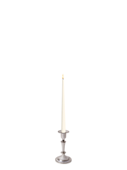 Ivory 31cm LED Taper Candles with Medium Antique Silver Eloise Candle Holders - Set of 6