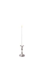 White 31cm LED Taper Candles with Medium Antique Silver Eloise Candle Holders - Set of 6