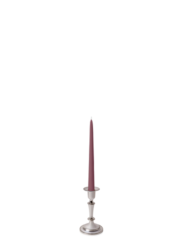 Burgundy 25cm Taper Candles with Medium Antique Silver Eloise Candle Holders - Set of 12 Pack of 12