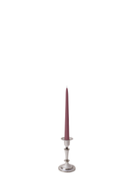 Burgundy 25cm Taper Candles with Medium Antique Silver Eloise Candle Holders - Set of 12