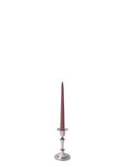 Burgundy 25cm Taper Candles with Medium Antique Silver Eloise Candle Holders - Set of 12 Pack of 12