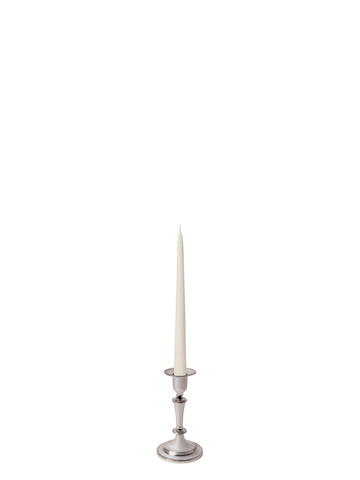 Ivory 25cm Taper Candles with Medium Antique Silver Eloise Candle Holders - Set of 12 Pack of 12