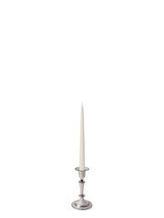 Ivory 25cm Taper Candles with Medium Antique Silver Eloise Candle Holders - Set of 12 Pack of 12