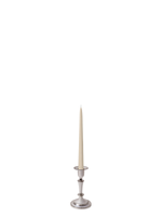 Sandstone 25cm Taper Candles with Medium Antique Silver Eloise Candle Holders - Set of 12