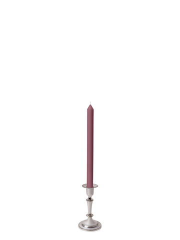Burgundy 30cm Dinner Candles with Medium Antique Silver Eloise Candle Holders - Set of 12 Pack of 12
