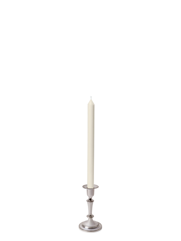 Ivory 30cm Dinner Candles with Medium Antique Silver Eloise Candle Holders - Set of 12 Pack of 12