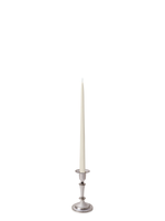 Ivory 35cm Taper Candles with Medium Antique Silver Eloise Candle Holders - Set of 12