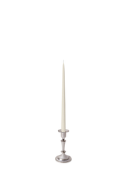 Ivory 35cm Taper Candles with Medium Antique Silver Eloise Candle Holders - Set of 12 Pack of 12