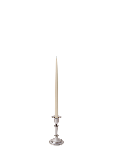 Sandstone 35cm Taper Candles with Medium Antique Silver Eloise Candle Holders - Set of 12 Pack of 12
