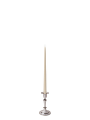 Sandstone 35cm Taper Candles with Medium Antique Silver Eloise Candle Holders - Set of 12 Pack of 12