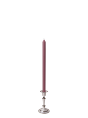 Burgundy 40cm Dinner Candles with Medium Antique Silver Eloise Candle Holders - Set of 12 Pack of 12