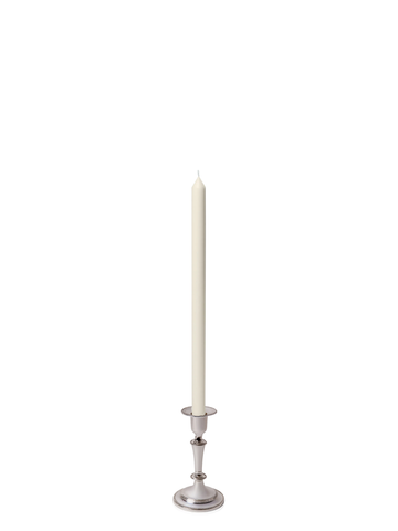 Ivory 40cm Dinner Candles with Medium Antique Silver Eloise Candle Holders - Set of 12 Pack of 12