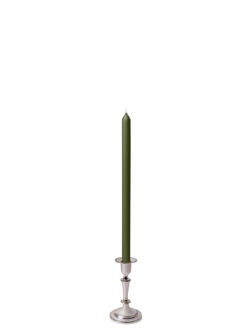 Olive 40cm Dinner Candles with Medium Antique Silver Eloise Candle Holders - Set of 12 Pack of 12