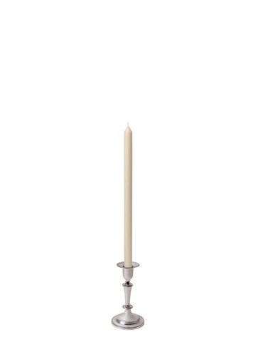 Sandstone 40cm Dinner Candles with Medium Antique Silver Eloise Candle Holders - Set of 12 Pack of 12