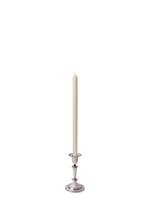 Sandstone 40cm Dinner Candles with Medium Antique Silver Eloise Candle Holders - Set of 12