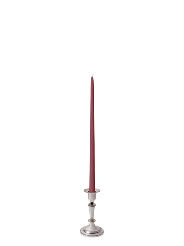 Burgundy 45cm Taper Candles with Medium Antique Silver Eloise Candle Holders - Set of 6 Pack of 6
