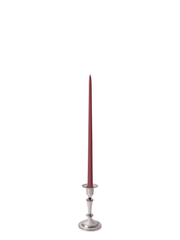 Burgundy 45cm Taper Candles with Medium Antique Silver Eloise Candle Holders - Set of 6 Pack of 6