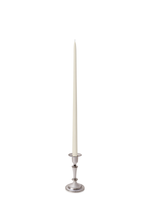 Ivory 45cm Taper Candles with Medium Antique Silver Eloise Candle Holders - Set of 6