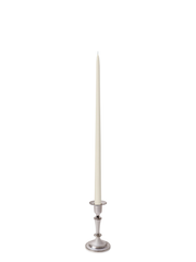 Ivory 45cm Taper Candles with Medium Antique Silver Eloise Candle Holders - Set of 6 Pack of 6