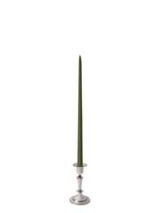 Olive 45cm Taper Candles with Medium Antique Silver Eloise Candle Holders - Set of 6 Pack of 6
