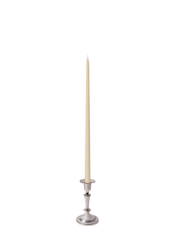 Sandstone 45cm Taper Candles with Medium Antique Silver Eloise Candle Holders - Set of 6 Pack of 6
