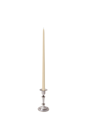 Sandstone 45cm Taper Candles with Medium Antique Silver Eloise Candle Holders - Set of 6 Pack of 6