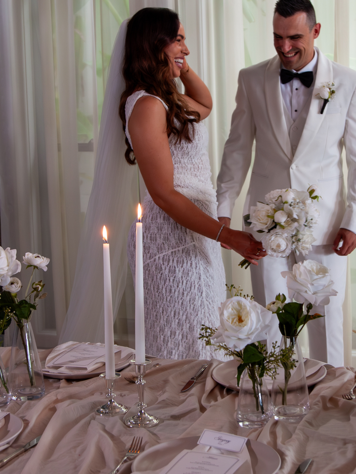 Eloise Antique Silver Candle Holder - Medium